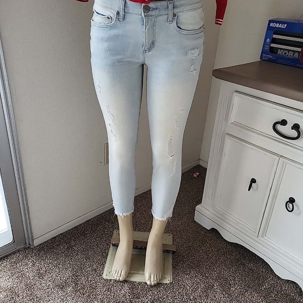 Aeropostale Womens Distressed Skinny Light Wash Jeans Size 10